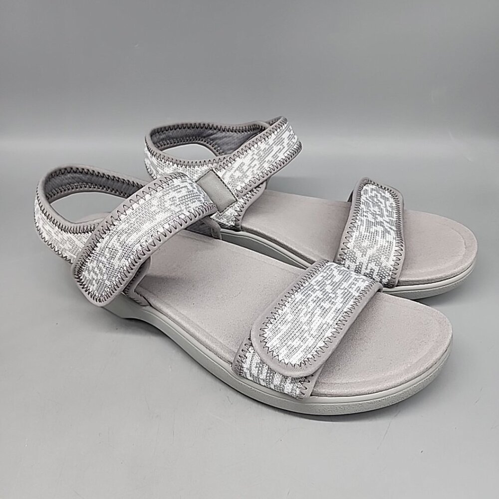 Women's Light Gray Adjustable Strap Sandals